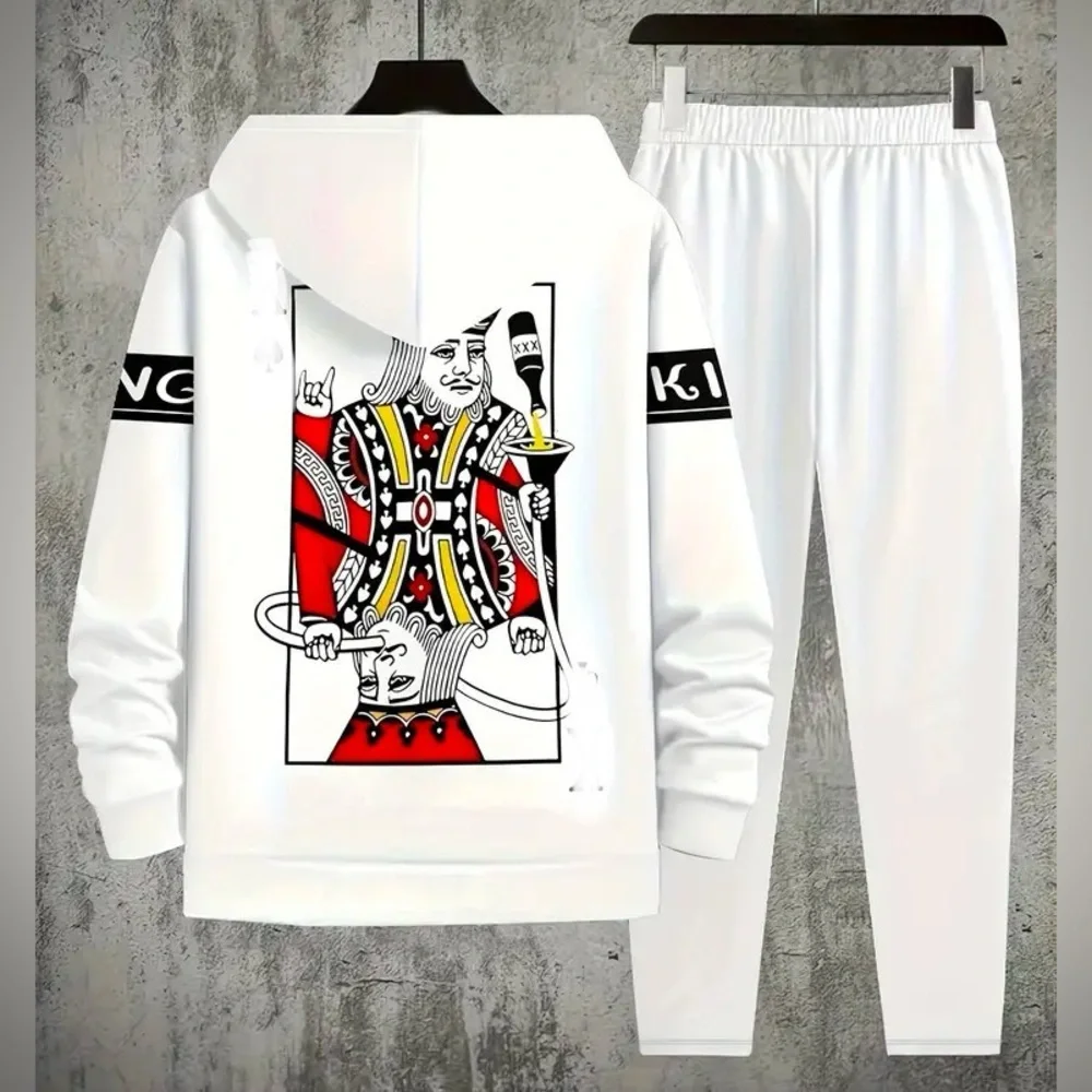 HOODIE SWEATSUIT: Poker King Print, NWOT